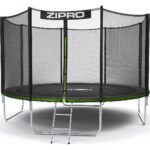 Батут Zipro Jump Pro з зовнішньою сіткою 12 футів 374 см чорно-зелений