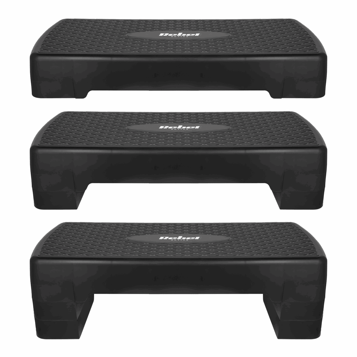 Степ-платформа REBEL ACTIVE RBA-3227-BK 3 рівні, 68 см, чорний - Зображення 6