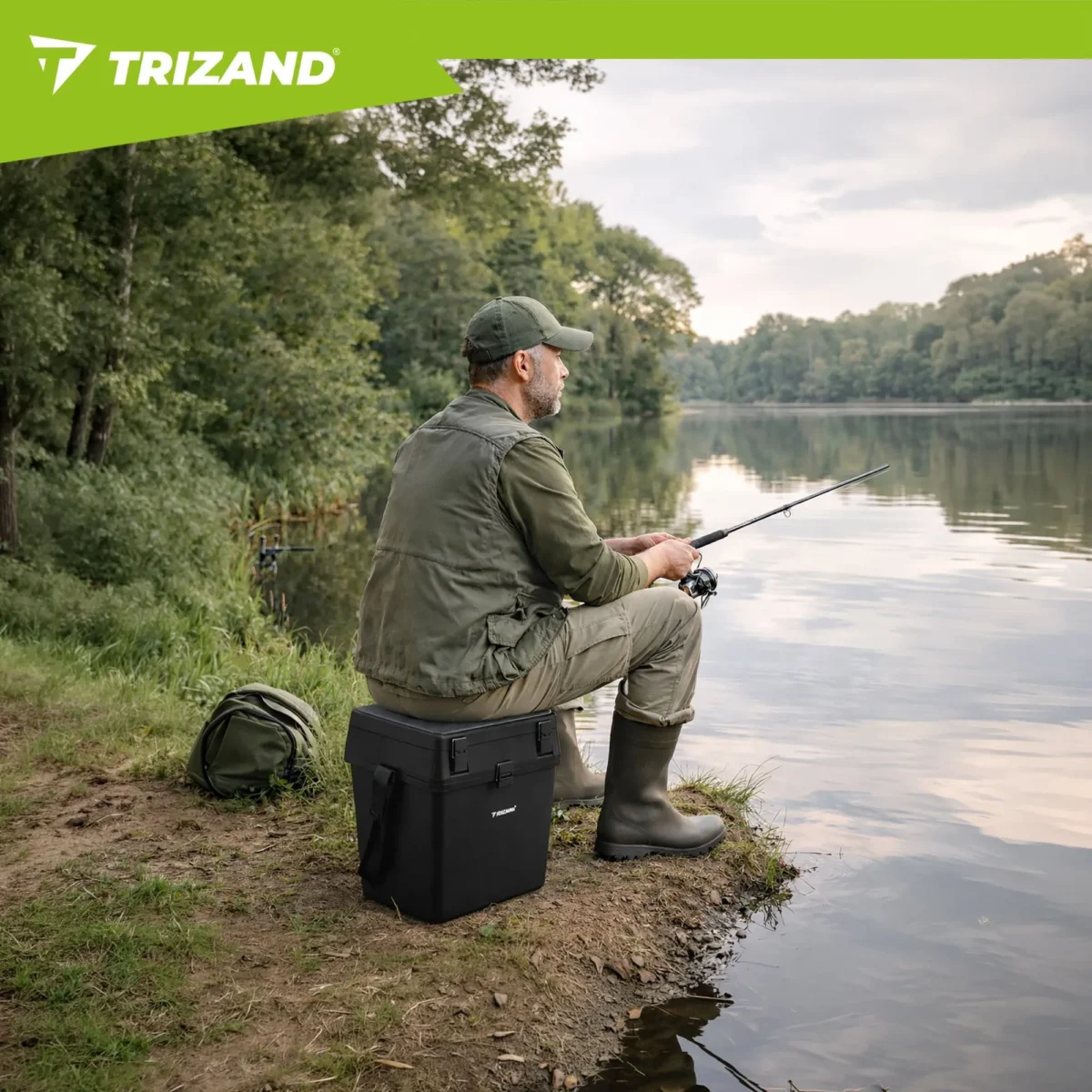 Рибальська скриня Trizand 38×34×21 см з ременем - Зображення 6