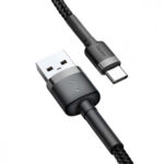 Кабель Baseus Cafule Type-C 3A (1m) black - Зображення 4