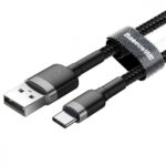 Кабель Baseus Cafule Type-C 3A (1m) black - Зображення 3