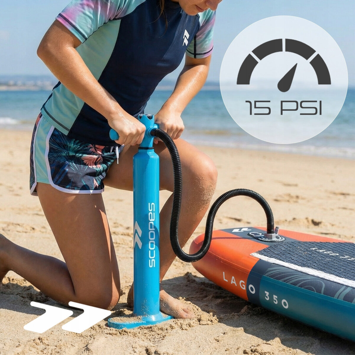 Надувна дошка SUP сапбордингу Scoopes LAGO 350см до 180 кг комплект - Зображення 6