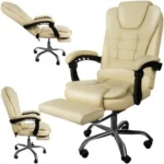 Крісло офісне Malatec 23287 з підніжкою, кремове