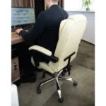Крісло офісне Malatec 23287 з підніжкою, кремове - Зображення 6