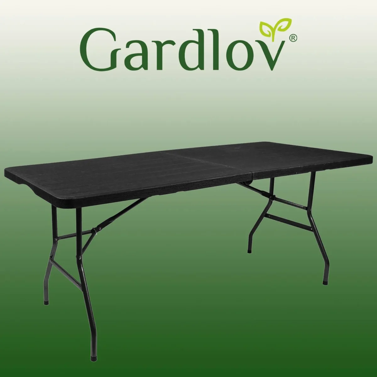 Стіл садовий складний Gardlov 180 см чорний HDPE сталь - Зображення 2
