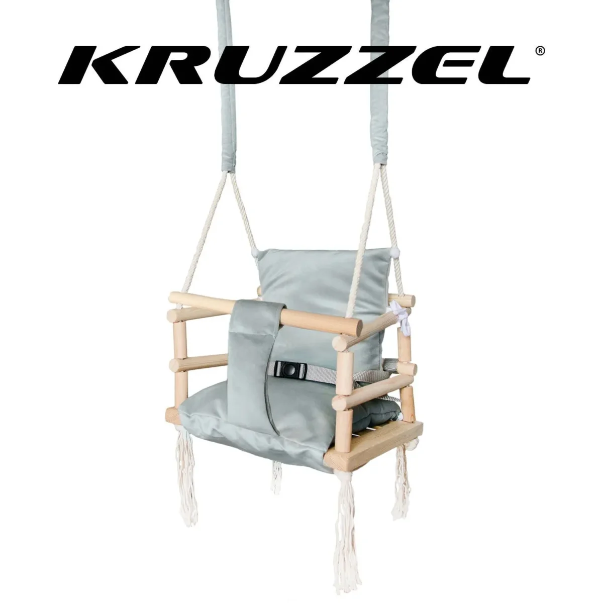 Дитяча гойдалка Kruzzel NEW H18026 сіра, до 25 кг - Зображення 2