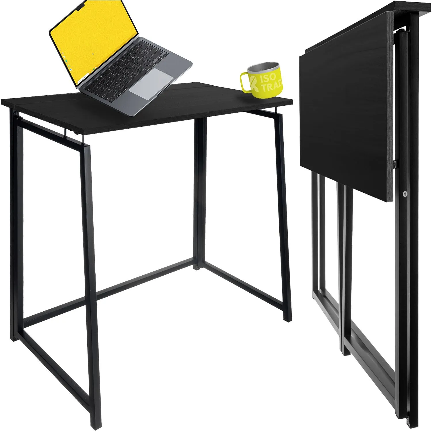 pol_pl_Biurko-Skladane-Lekkie-Industrialne-Loft-Komputerowe-Stolik-pod-Laptopa-RUHHY-26117-11743_5 Складаний письмовий стіл Ruhhy 26117 чорний 80×75×40 см - Зображення 1