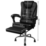 Офісне крісло Malatec 26195 з підніжкою, чорне - Зображення 3
