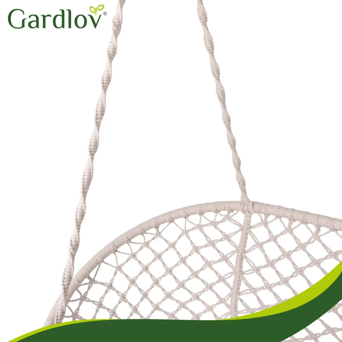 Підвісне крісло-гніздо Gardlov подвійне, кремове, 300 кг - Зображення 18