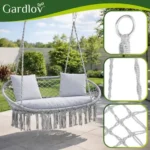 Подвійна гойдалка «лелече гніздо» Gardlov сіра 133×81 см - Зображення 4