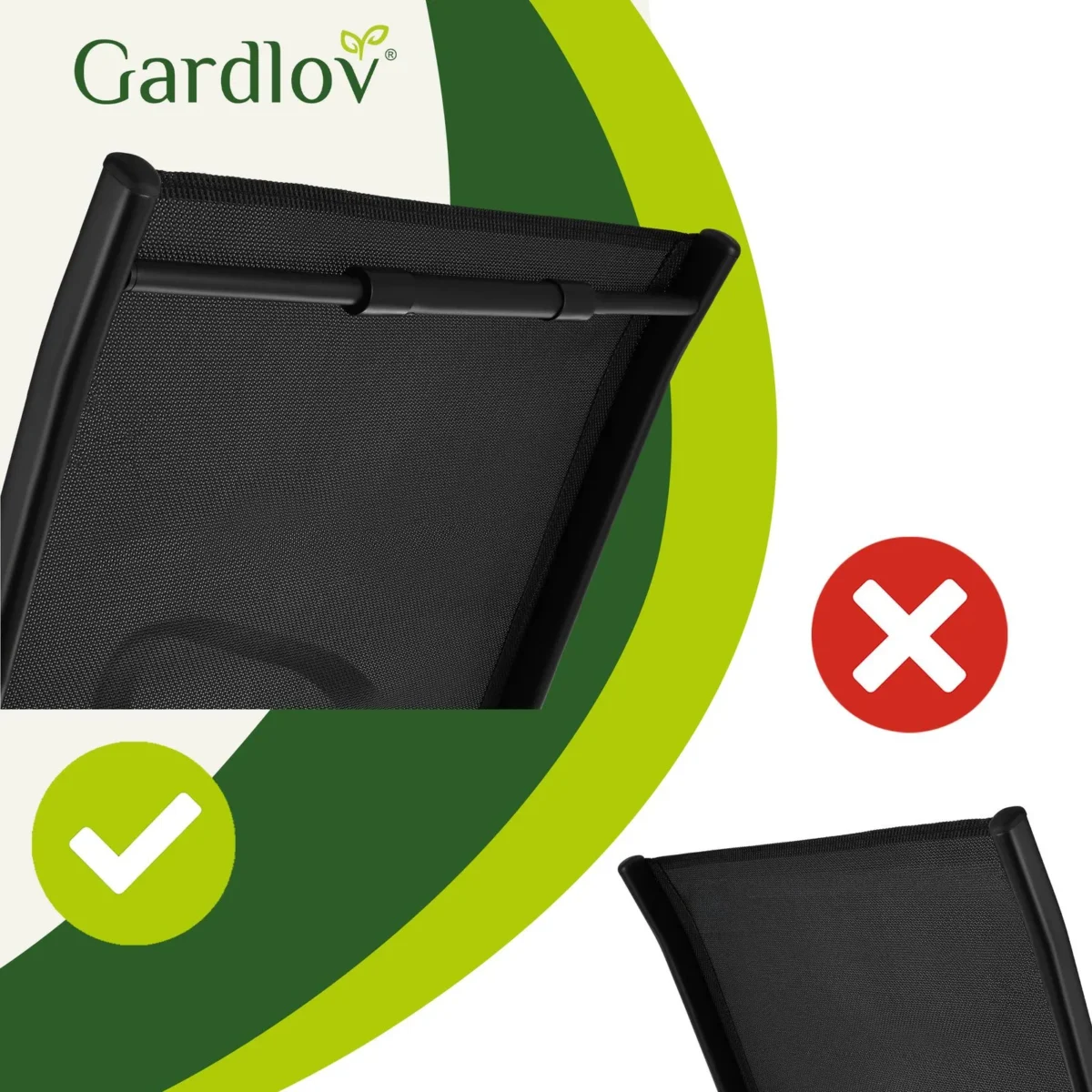Набір садових крісел Gardlov 4 шт, чорні, сталева рама - Зображення 12