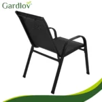 Набір садових крісел Gardlov 4 шт, чорні, сталева рама - Зображення 9