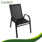 Набір садових крісел Gardlov 4 шт, чорні, сталева рама - Зображення 11