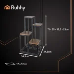 Підлогова стійка для квітів Ruhhy 25997 4-рівневий, 69 см, loft - Зображення 3