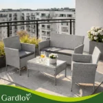 Комплект садових меблів Gardlov 26910 з техноротангу сірий - Зображення 9