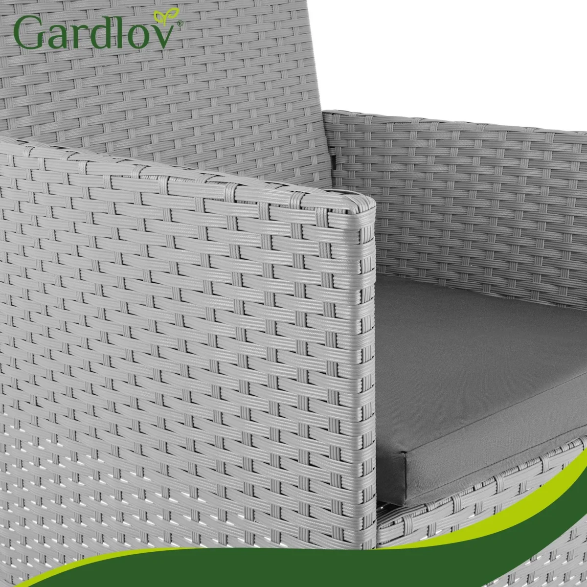 Комплект садових меблів Gardlov 26910 з техноротангу сірий - Зображення 15