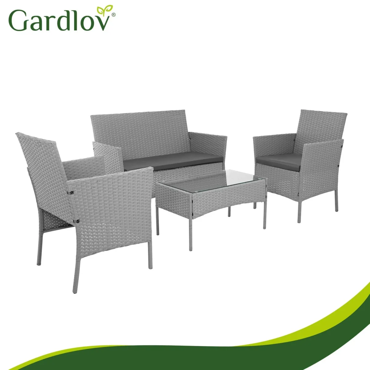 Комплект садових меблів Gardlov 26910 з техноротангу сірий - Зображення 13