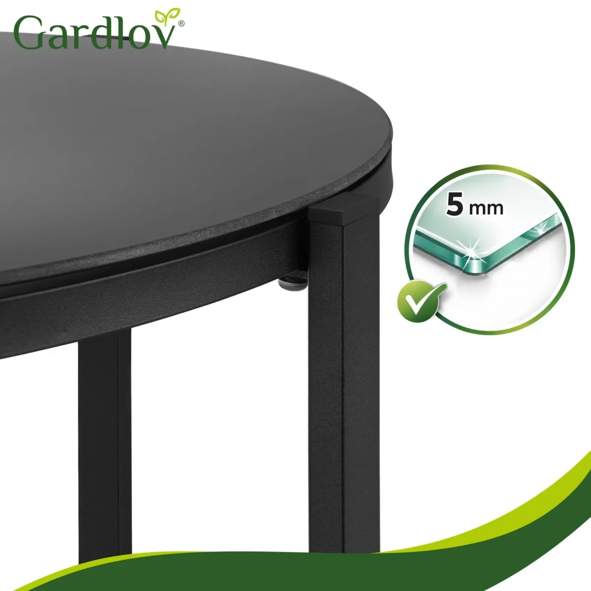 Комплект меблів для балкона Gardlov 4 елементи чорний - Зображення 4