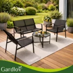 Комплект меблів для балкона Gardlov 4 елементи чорний - Зображення 13