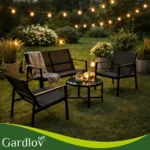 Комплект меблів для балкона Gardlov 4 елементи чорний - Зображення 12