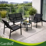 Комплект меблів для балкона Gardlov 4 елементи чорний - Зображення 9