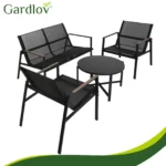 Комплект меблів для балкона Gardlov 4 елементи чорний - Зображення 14