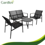 Комплект меблів для балкона Gardlov 4 елементи чорний - Зображення 15