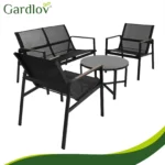 Комплект меблів для балкона Gardlov 4 елементи чорний - Зображення 6