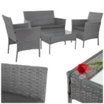 Садові меблі Gardlov 26907 ротанг антрацит 95×53×29 см