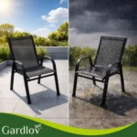 Набір садових крісел Gardlov 2 шт, чорно-сірі - Зображення 10