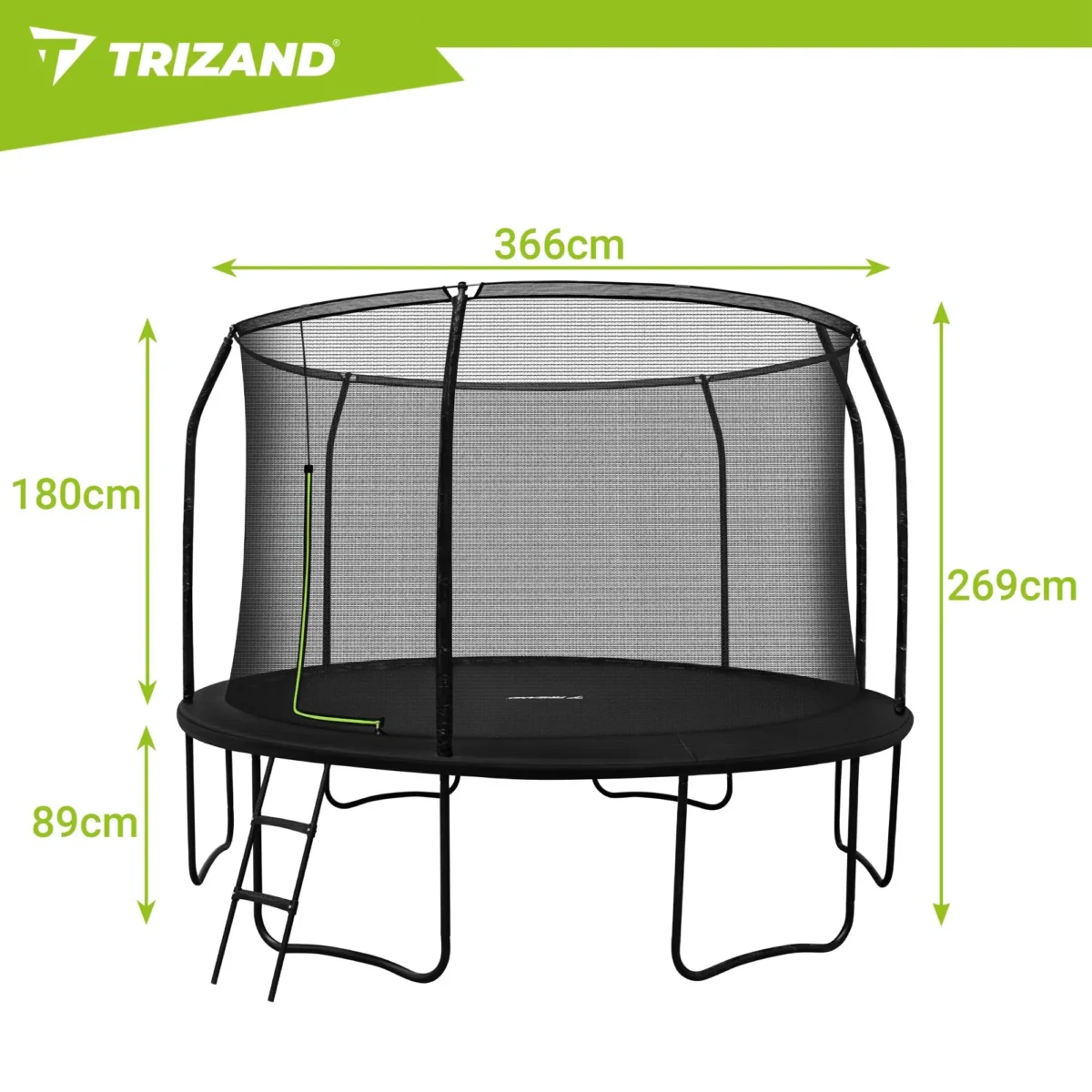 Батут Trizand 366 см з сіткою, драбинкою 150 кг - Зображення 2