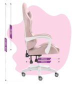 Геймерське крісло Hell's Chair HC-1000 Kids Pink White велюр - Зображення 10