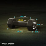 Фітнес-гантелі Trex Sport TX-010VD 2×1 кг. чавунні - Зображення 4