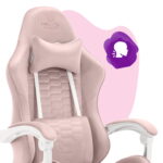 Геймерське крісло Hell's Chair HC-1000 Kids Pink White велюр - Зображення 7