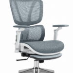 Офісне крісло Hell's Chair HC-1044 Grey White. MESH Premium