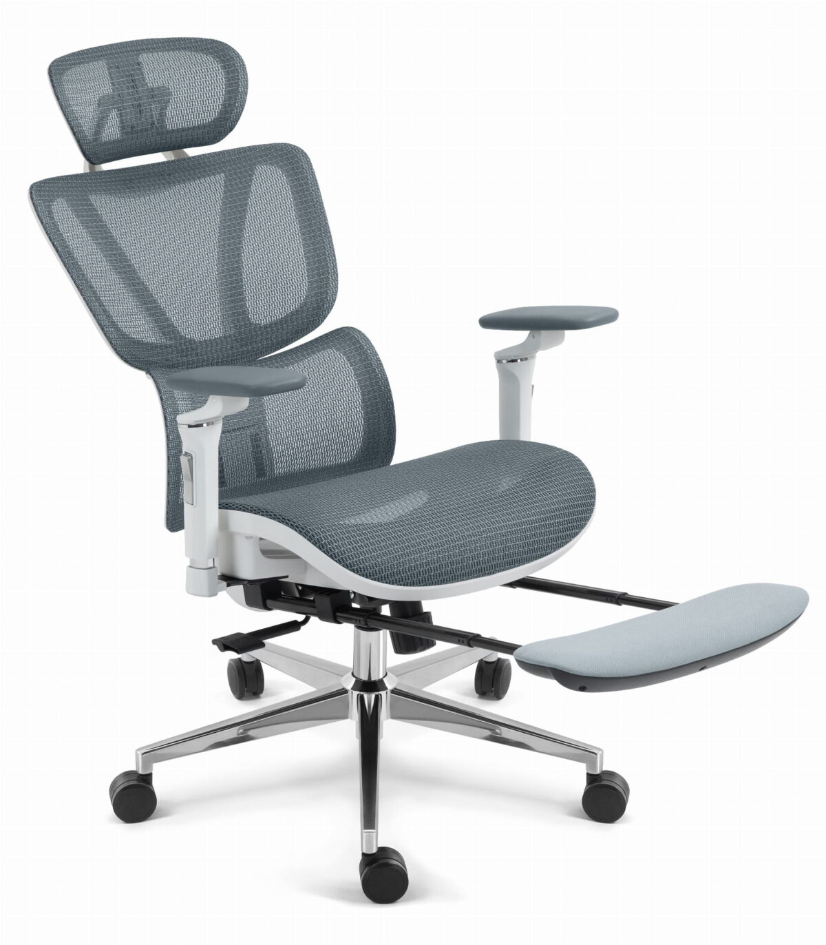 Офісне крісло Hell's Chair HC-1044 Grey White. MESH Premium - Зображення 5