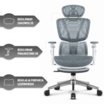 Офісне крісло Hell's Chair HC-1044 Grey White. MESH Premium - Зображення 6
