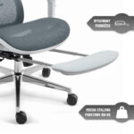 Офісне крісло Hell's Chair HC-1044 Grey White. MESH Premium - Зображення 8