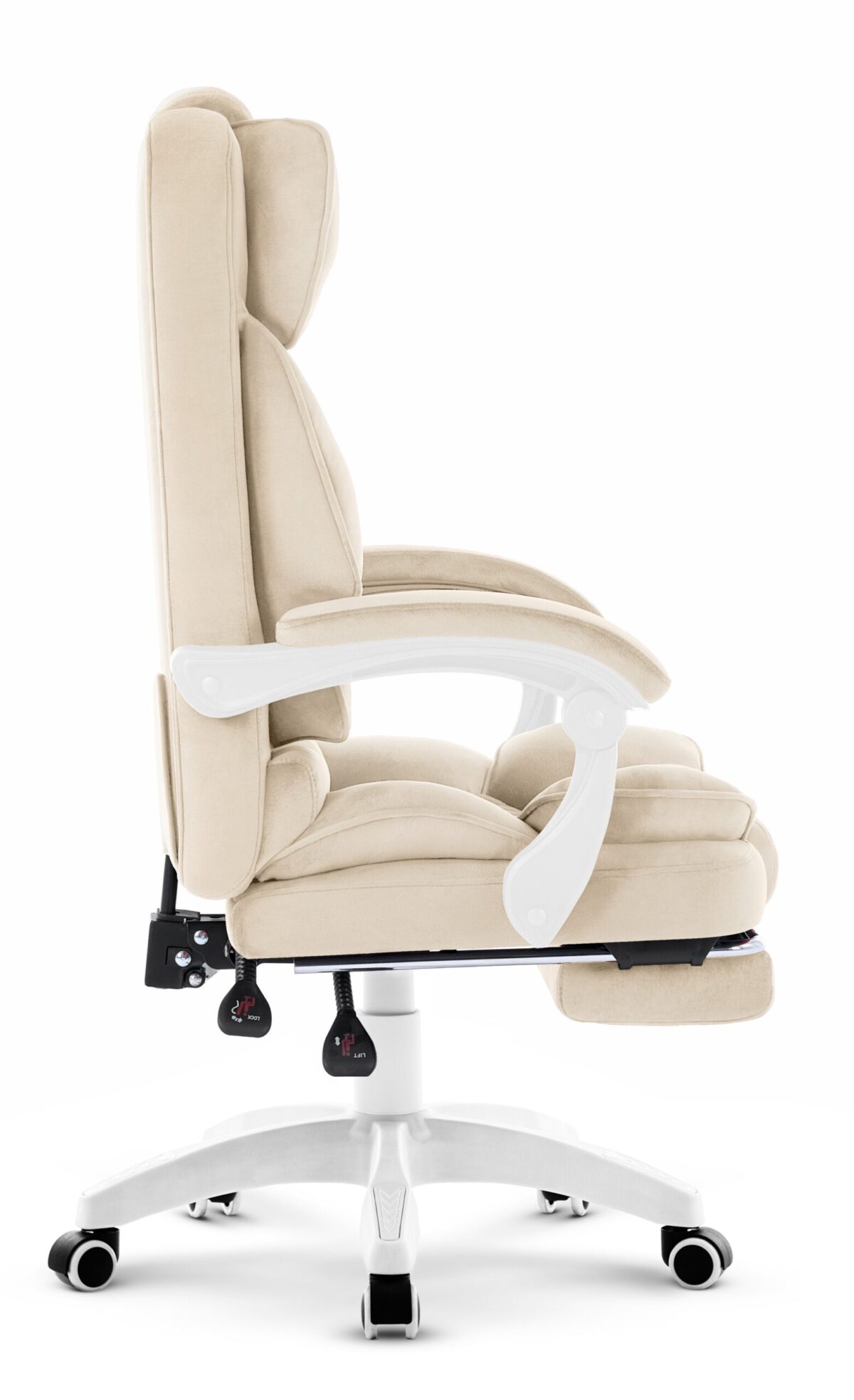 Офісне крісло Hell's Chair HC-1031 Beige велюрове - Зображення 4