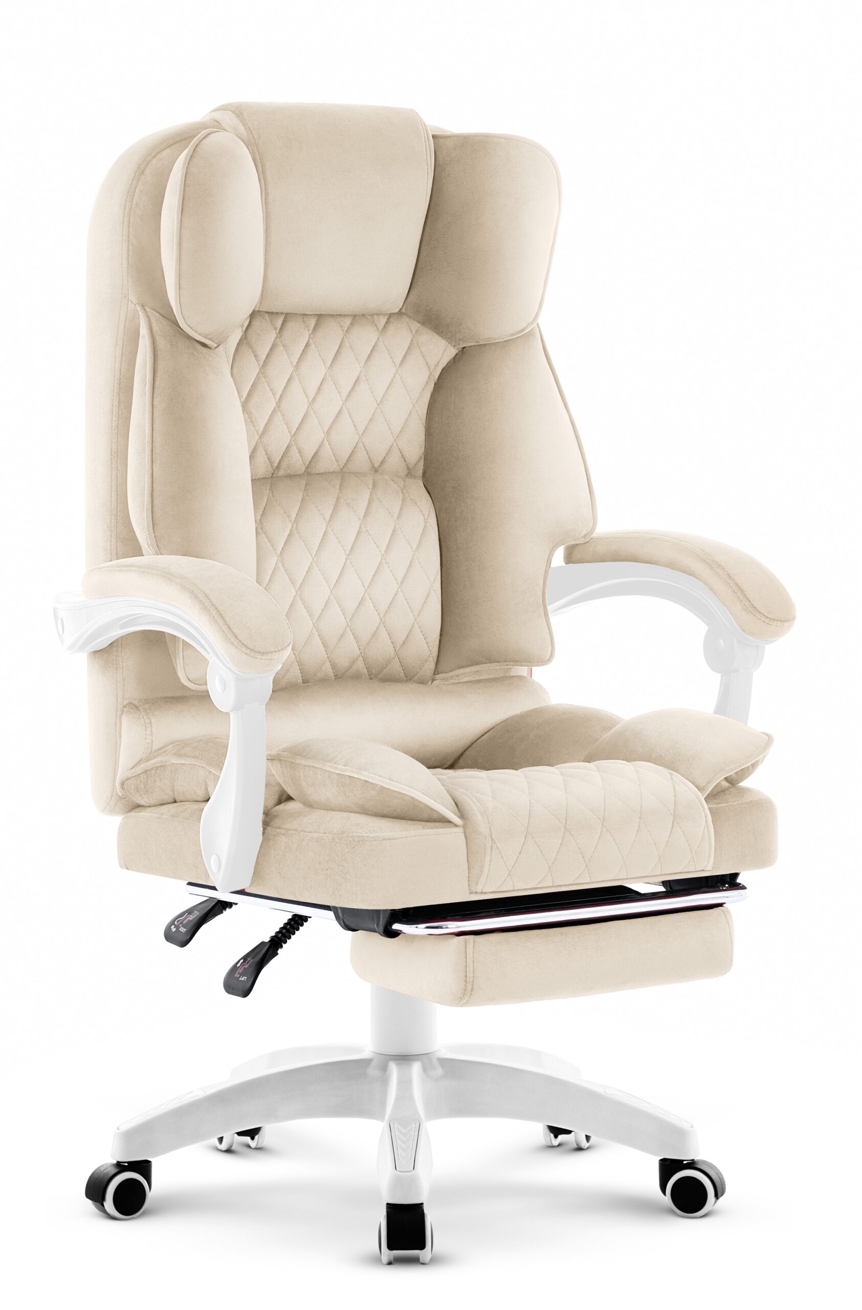 Fotel-biurowy-obrotowy-Hells-Chair-HC-1031-Bezowy-Beige-Tkanina-Welur Офісне крісло Hell's Chair HC-1031 Beige велюрове - Зображення 1