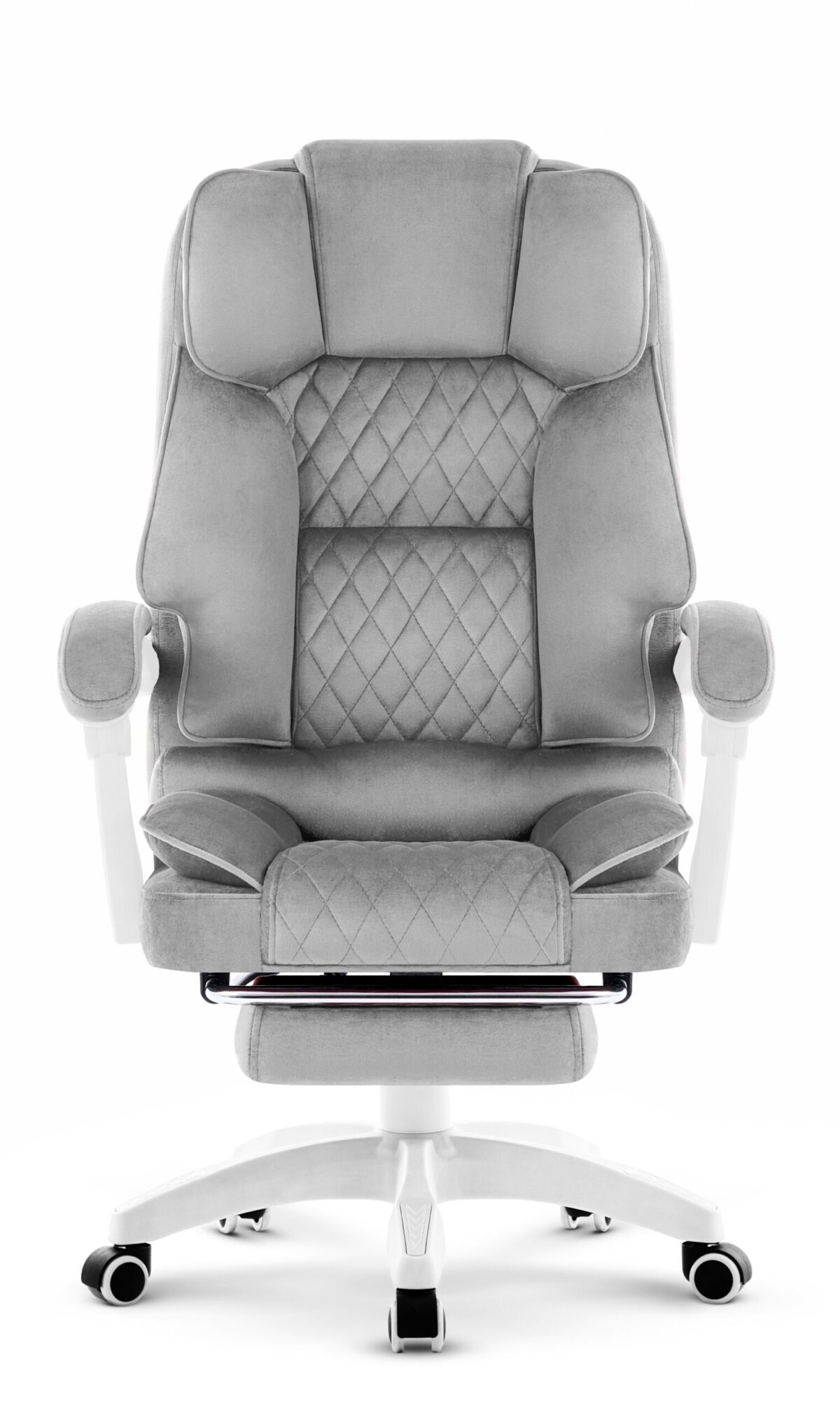 Офісне крісло Hell's Chair HC-1031 Grey White велюрове - Зображення 2
