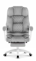 Офісне крісло Hell's Chair HC-1031 Grey White велюрове - Зображення 2
