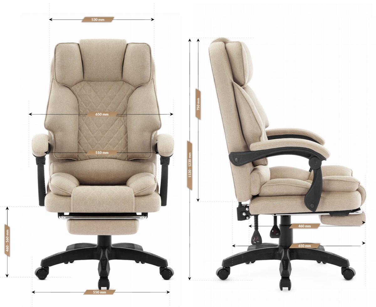 Офісне крісло Hell's Chair HC-1031 Massage Edition Beige - Зображення 9