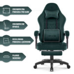 Геймерське крісло Hell's Chair HC-1015 Green велюр - Зображення 7