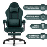 Геймерське крісло Hell's Chair HC-1015 Green велюр - Зображення 9