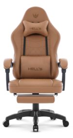 Геймерське крісло Hell's Chair HC-1015 Light Brown екошкіра - Зображення 2