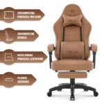 Геймерське крісло Hell's Chair HC-1015 Light Brown екошкіра - Зображення 7