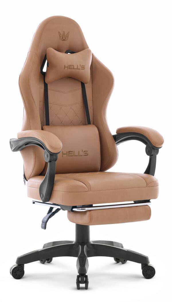 Геймерське крісло Hell's Chair HC-1015 Light Brown екошкіра