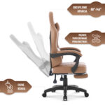 Геймерське крісло Hell's Chair HC-1015 Light Brown екошкіра - Зображення 9