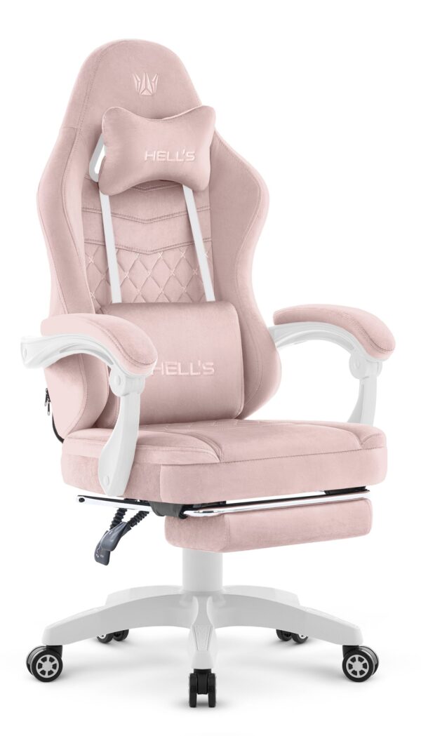 Геймерське крісло Hell's Chair HC-1015 Pink рожевий велюр